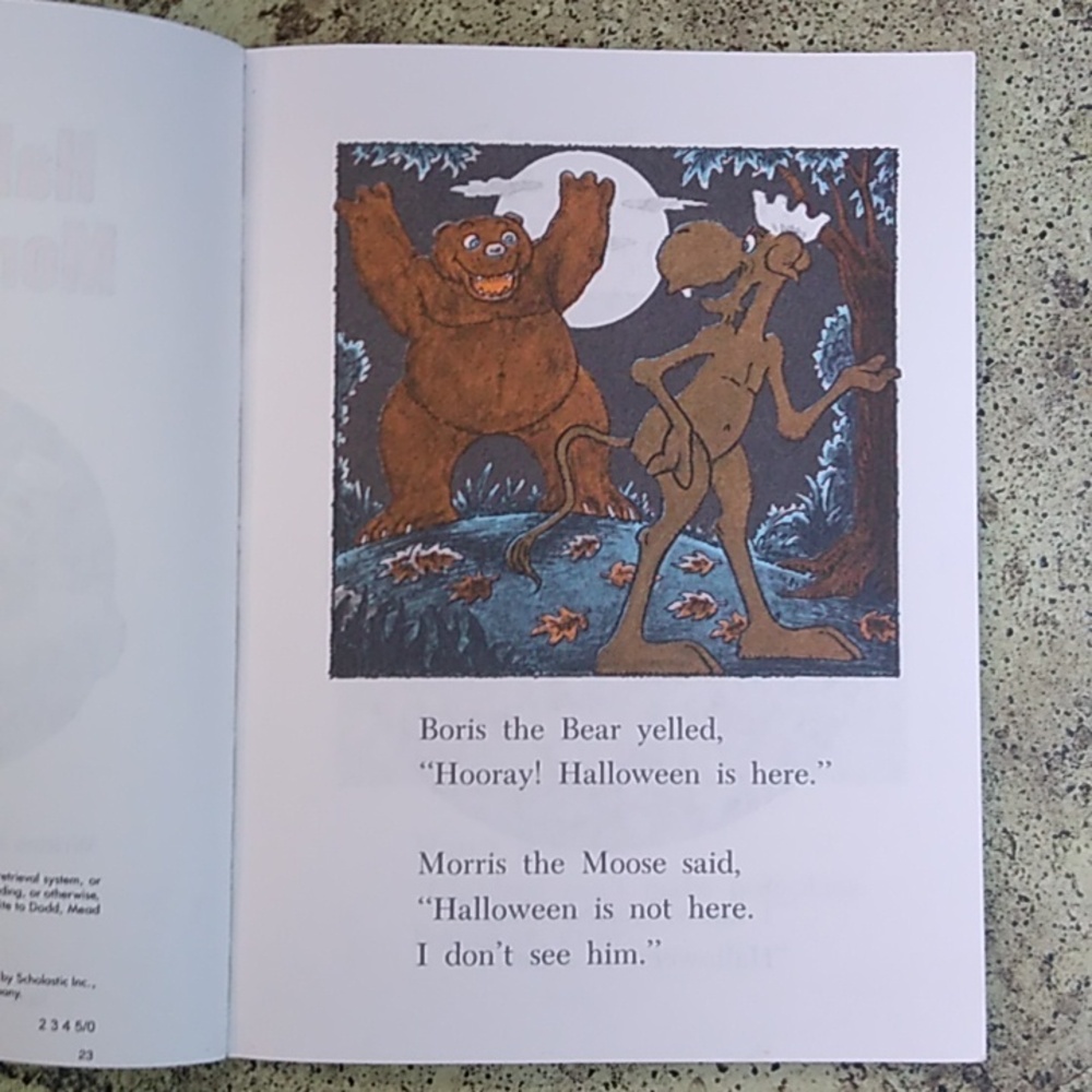 Halloween With Morris Boris Vintage Children's Picture Book Early Reader Home - Picture 6 of 6